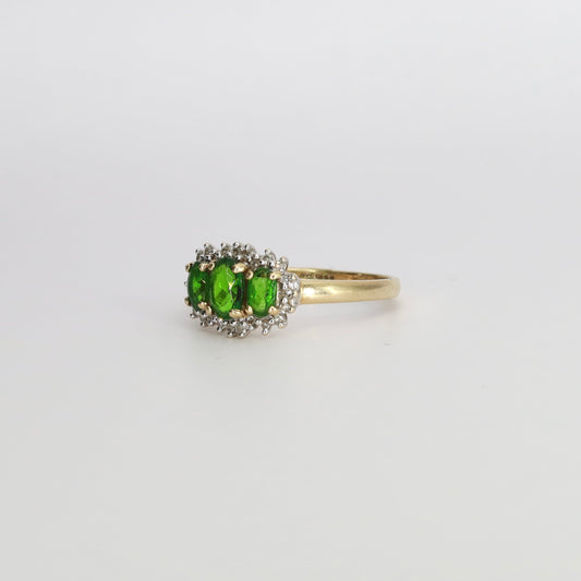 Josephine | Diopsiet & Diamant Trilogie Ring