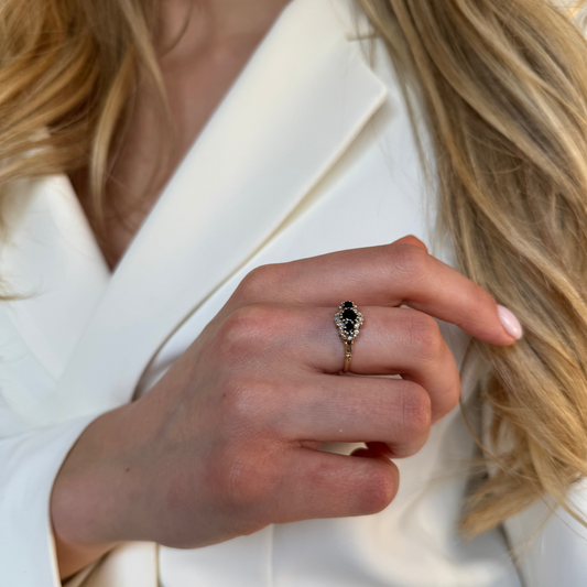 Harper | Saffier & Diamant Cluster Ring