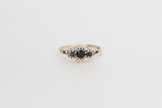 Harper | Saffier & Diamant Cluster Ring