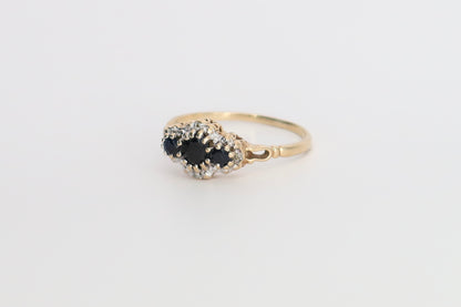 Harper | Saffier & Diamant Cluster Ring