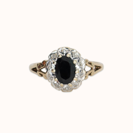 Kate | Saffier & Diamant Halo Ring
