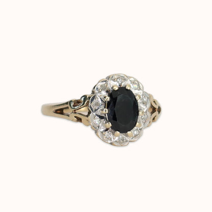 Kate | Saffier & Diamant Halo Ring