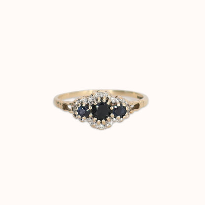 Harper | Saffier & Diamant Cluster Ring