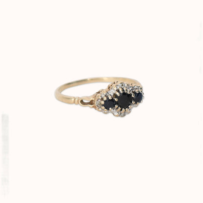 Harper | Saffier & Diamant Cluster Ring