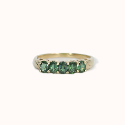 Lucy | Groene Saffier Rij Ring