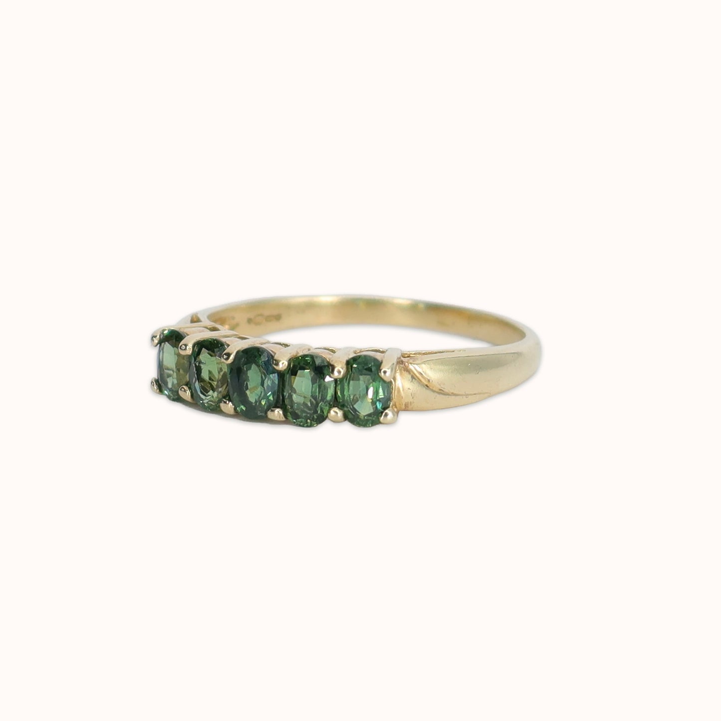 Lucy | Groene Saffier Rij Ring