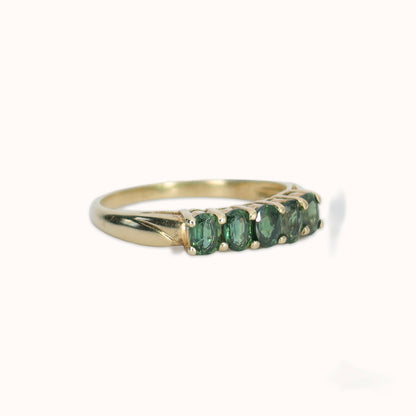 Lucy | Groene Saffier Rij Ring