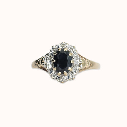 Spencer | Saffier & Diamant Halo Ring
