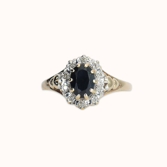 Spencer | Saffier & Diamant Halo Ring