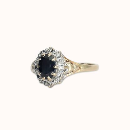Spencer | Saffier & Diamant Halo Ring