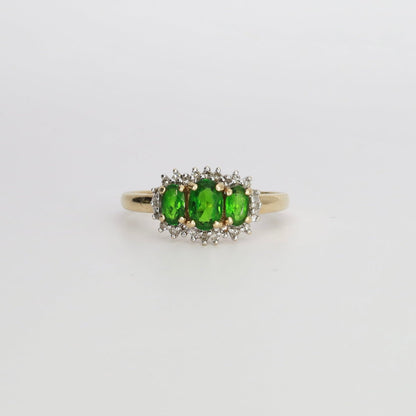 Josephine | Diopsiet & Diamant Trilogie Ring