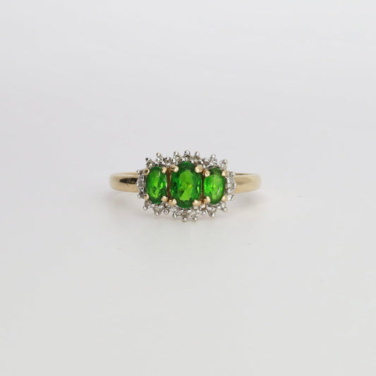 Josephine | Diopsiet & Diamant Trilogie Ring