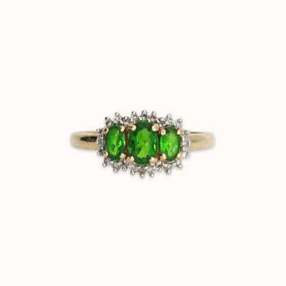 Josephine | Diopsiet & Diamant Trilogie Ring