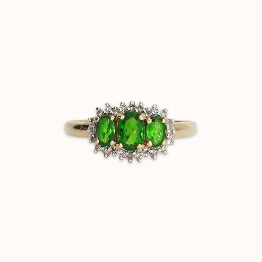 Josephine | Diopsiet & Diamant Trilogie Ring