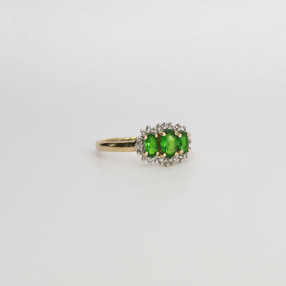 Josephine | Diopsiet & Diamant Trilogie Ring