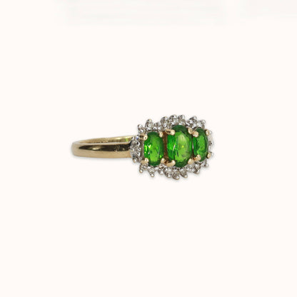 Josephine | Diopsiet & Diamant Trilogie Ring