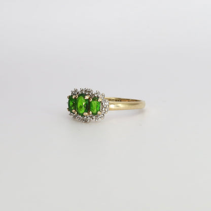 Josephine | Diopsiet & Diamant Trilogie Ring