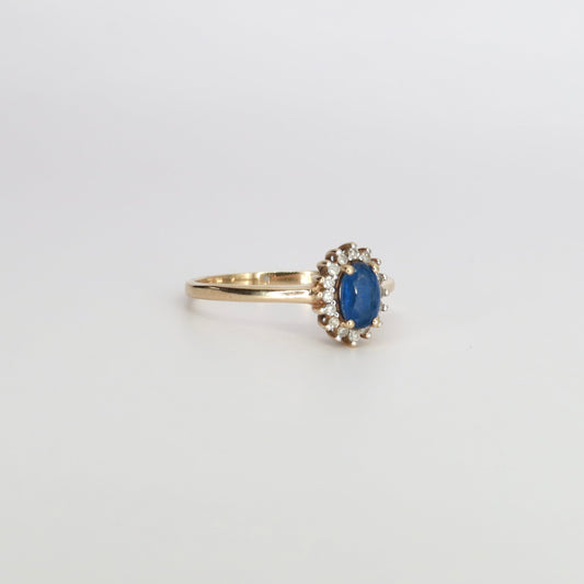 Kae | Saffier & Diamant Halo Ring