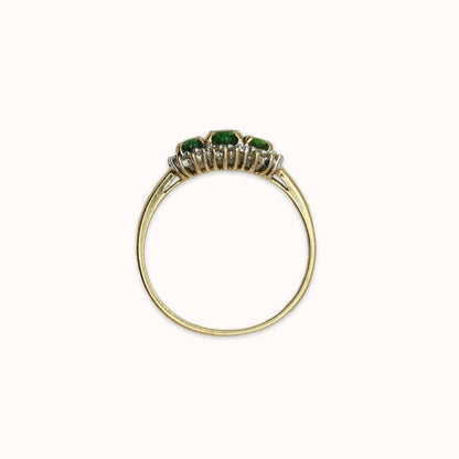Josephine | Diopsiet & Diamant Trilogie Ring