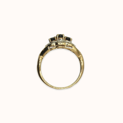 Olivia | Saffier & Diamant Trilogie Ring