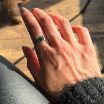Josephine | Diopsiet & Diamant Trilogie Ring