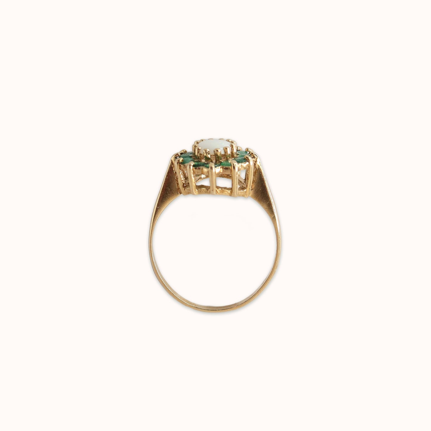 June | Smaragd Halo Ring