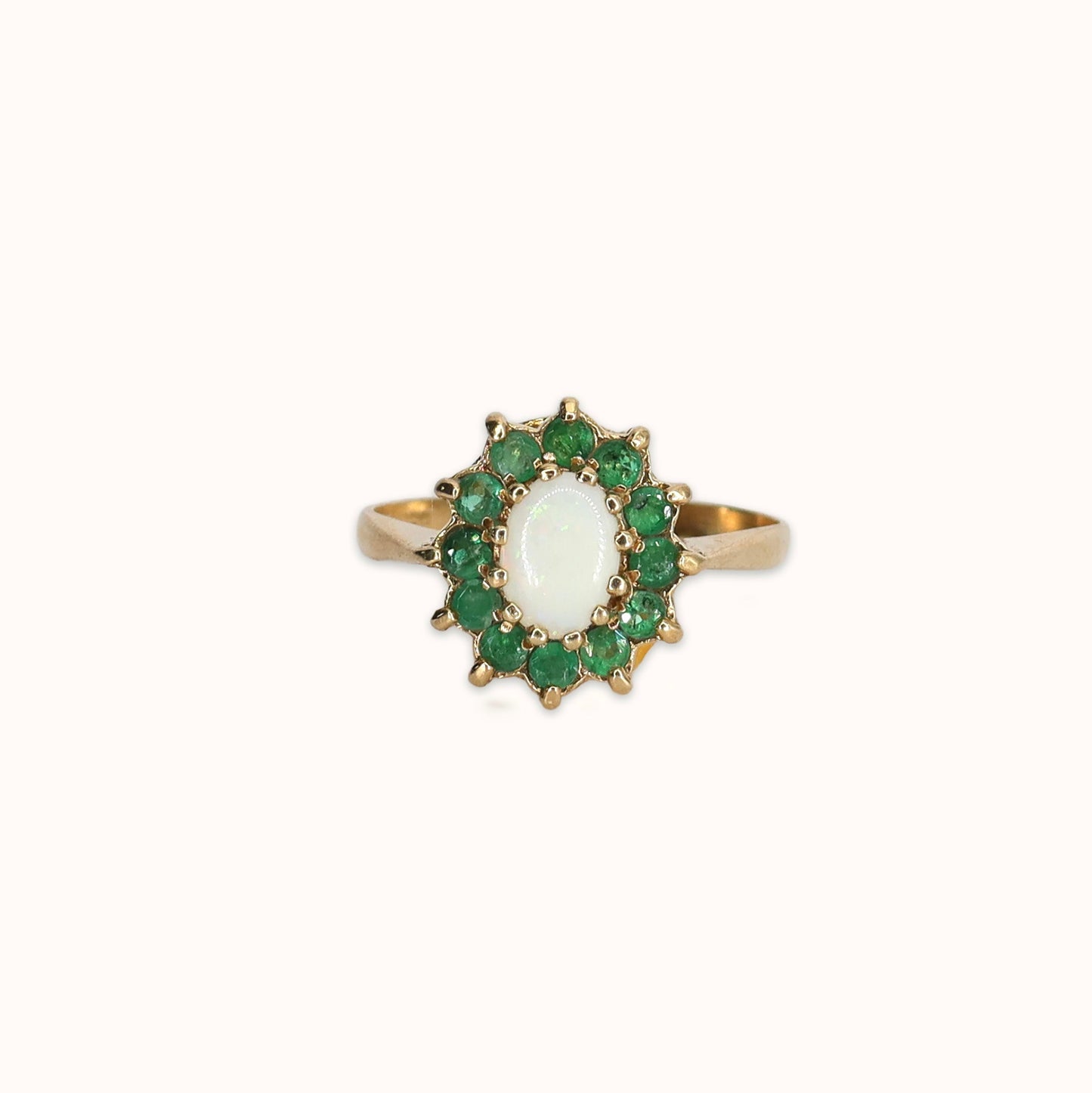 June | Smaragd Halo Ring