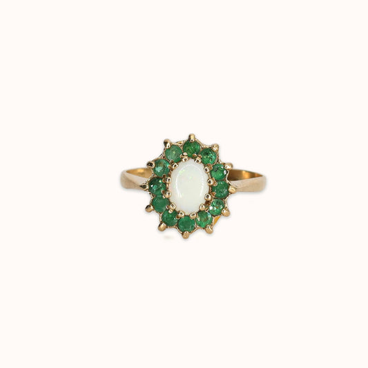 June | Smaragd Halo Ring