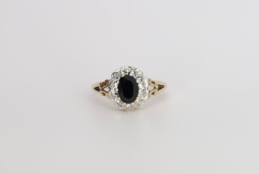 Kate | Saffier & Diamant Halo Ring