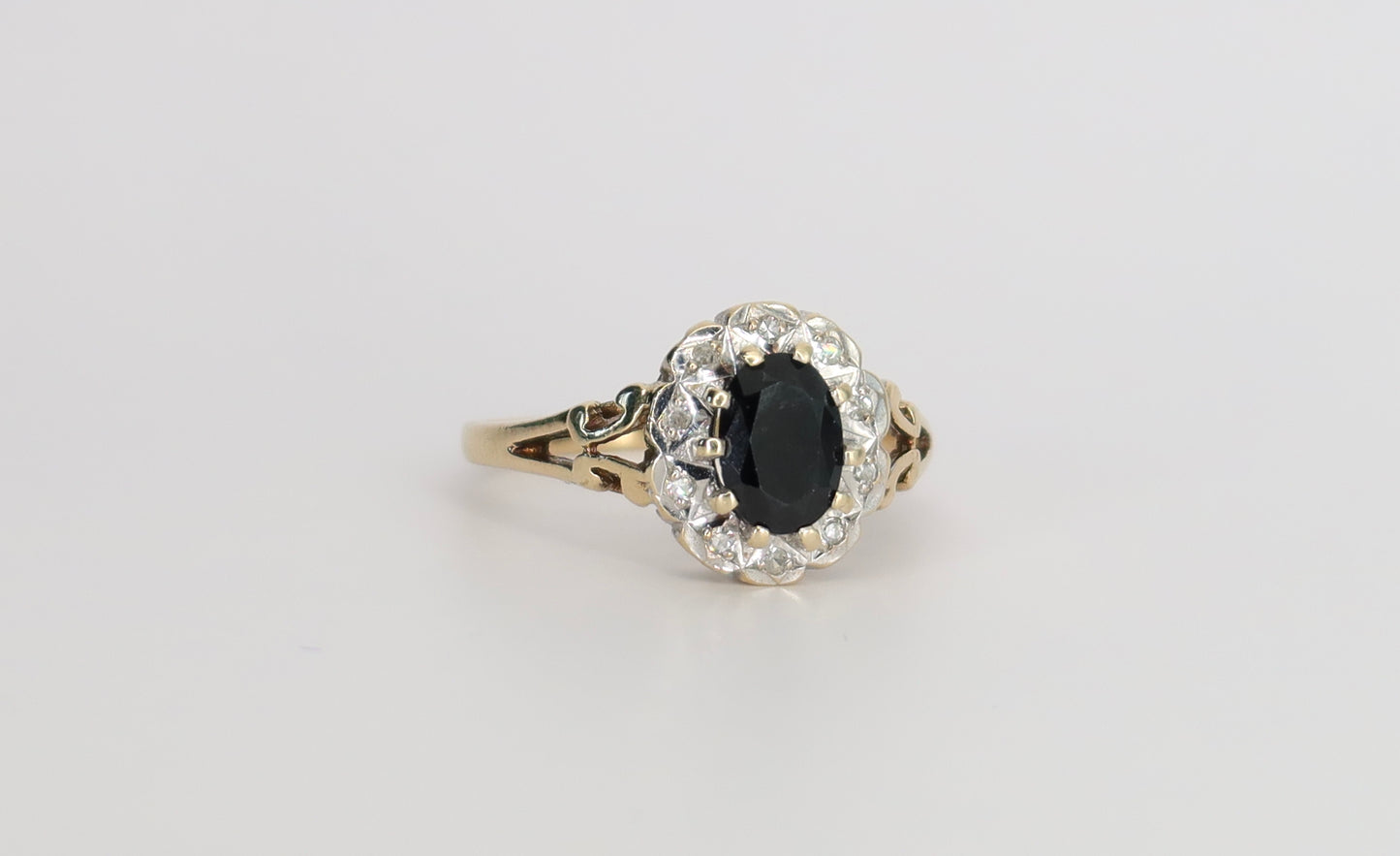 Kate | Saffier & Diamant Halo Ring