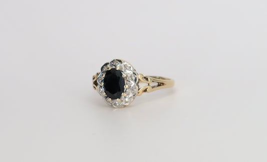Kate | Saffier & Diamant Halo Ring
