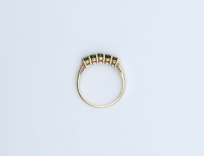 Lucy | Groene Saffier Rij Ring