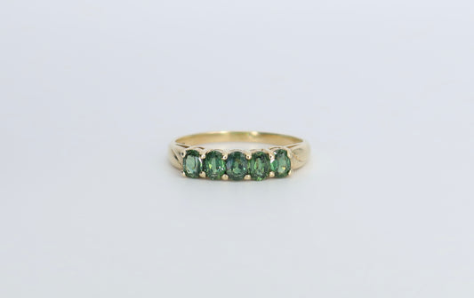 Lucy | Groene Saffier Rij Ring