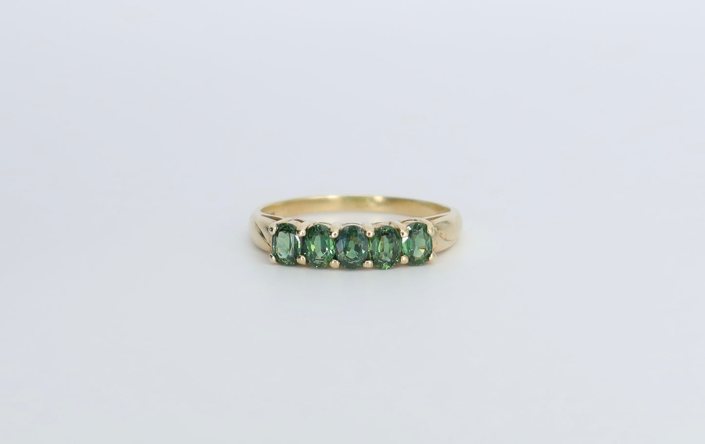 Lucy | Groene Saffier Rij Ring