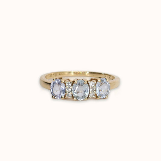 May | Aquamarijn Trilogie Ring