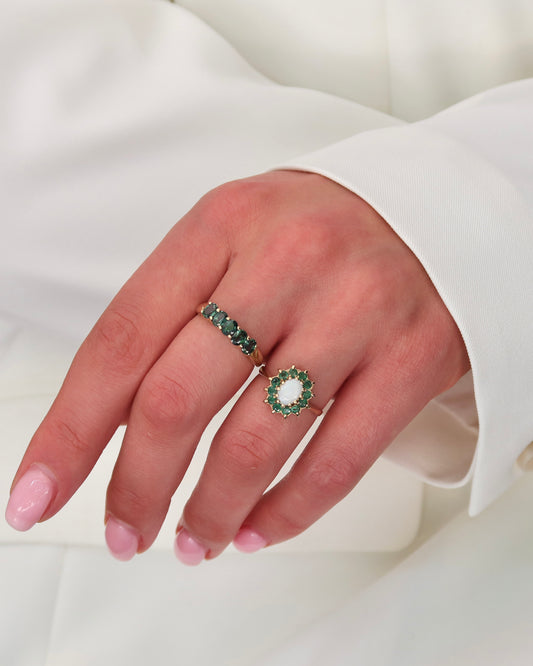 June | Smaragd Bloem Ring