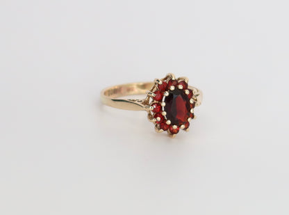 Rosemary | Granaat Bloem Ring