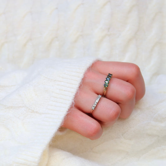 Lucy | Groene Saffier Rij Ring