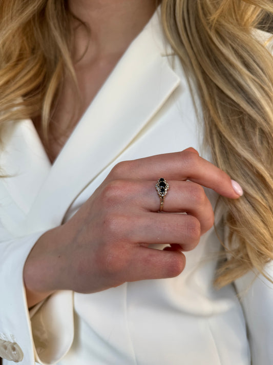 Harper | Saffier & Diamant Cluster Ring