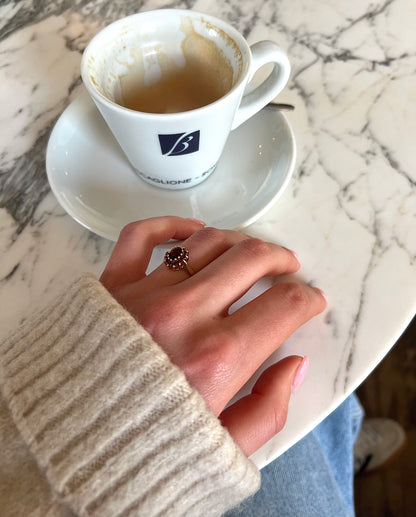 Rosemary | Granaat Bloem Ring