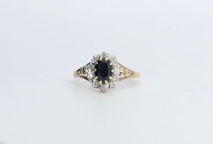 Spencer | Saffier & Diamant Halo Ring