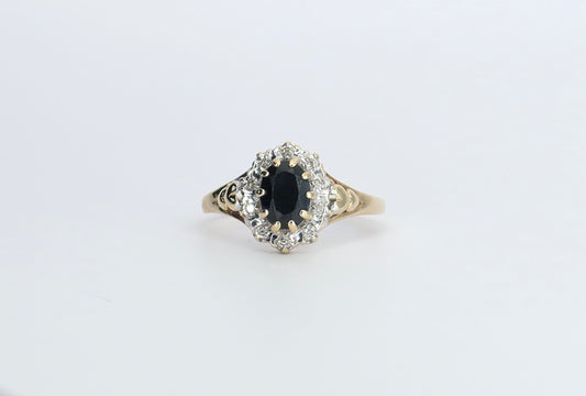 Spencer | Saffier & Diamant Halo Ring