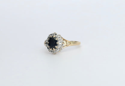 Spencer | Saffier & Diamant Halo Ring