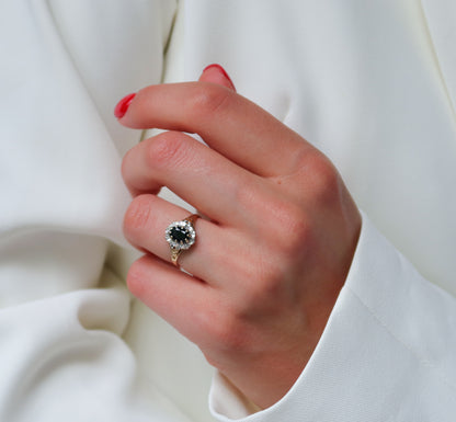 Spencer | Saffier & Diamant Halo Ring